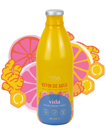 Kefir de agua – Vida (Cúrcuma, Jengibre y Pomelo)